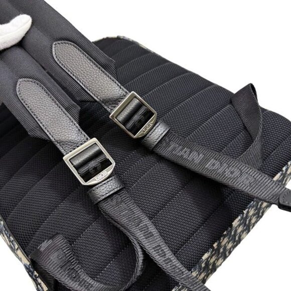 Christian Dior Backpack Saddle Black Beige Navy